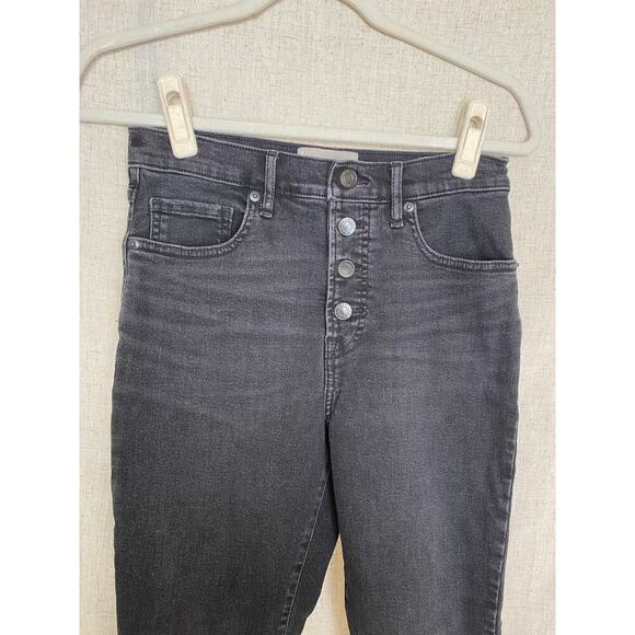 Everlane Black High Rise Authentic Stretch Skinny Exposed Buttons Jeans Size 29 - Picture 6 of 14